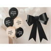 Picture of LATEX BALLOONS HAPPY BIRTHDAY BLACK & CREAM 12 INCH - 6 PACK